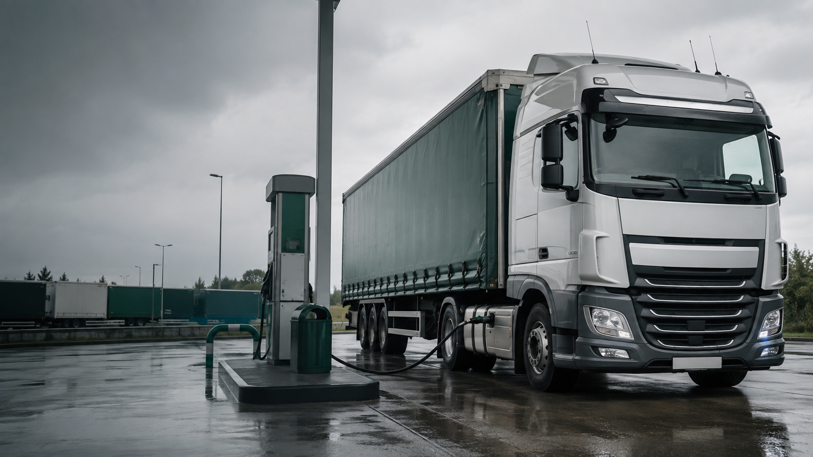 Diesel prices for Irish hauliers at a commercial fuel station